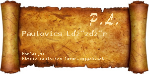Paulovics Lázár névjegykártya